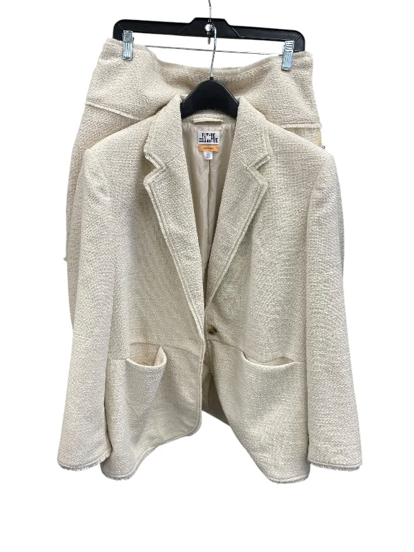 Overstock Skirt Suit 2pc By Clothes Mentor In Cream, Size: L