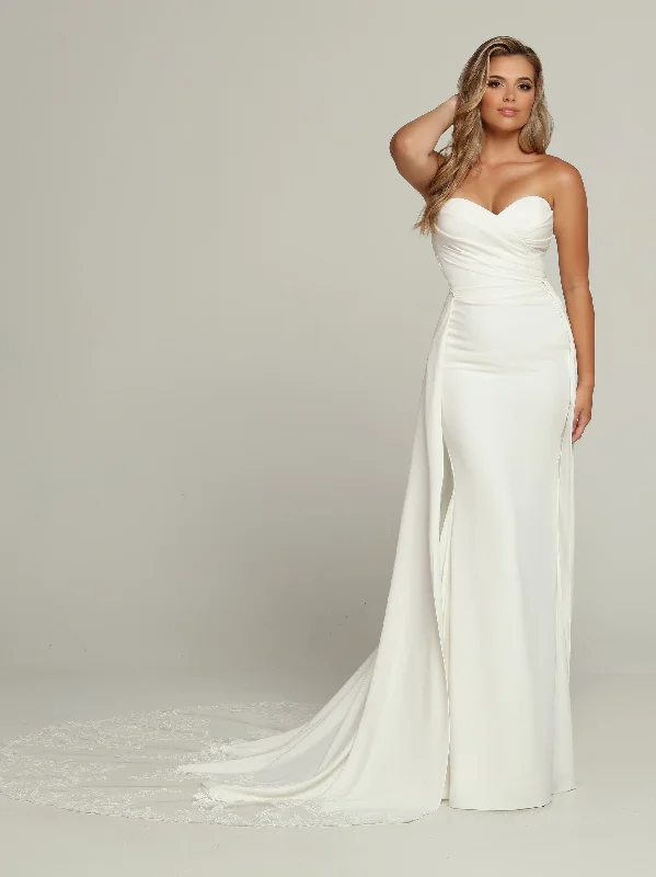 Amazing Deals Davinci Bridal 50697 Destination Fitted Satin Wedding Dress Overskirt Bridal Gown Simple Amazing Deals Davinci Bridal 50697 Destination Fitted Satin Wedding Dress Overskirt Bridal Gown Simple