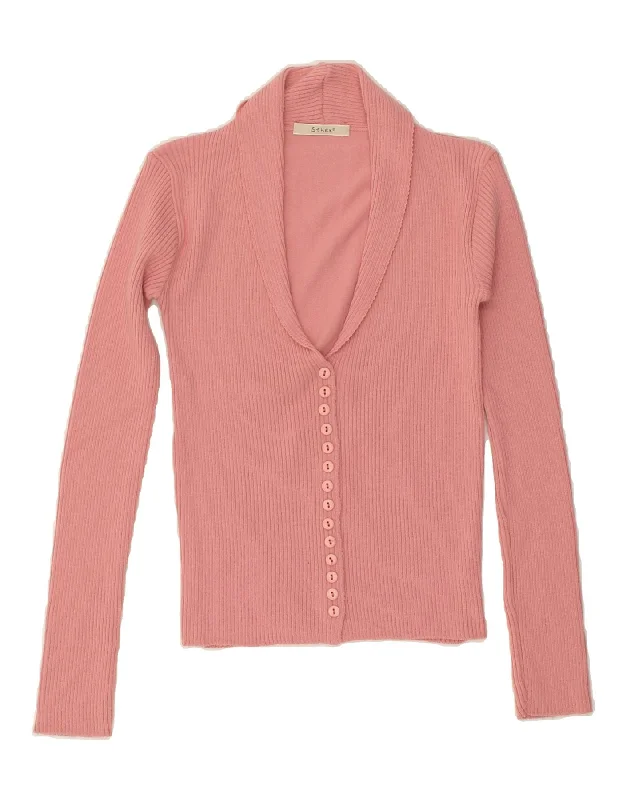 Discount Deals VINTAGE Womens Cardigan Sweater UK 0 2XS Pink Acrylic