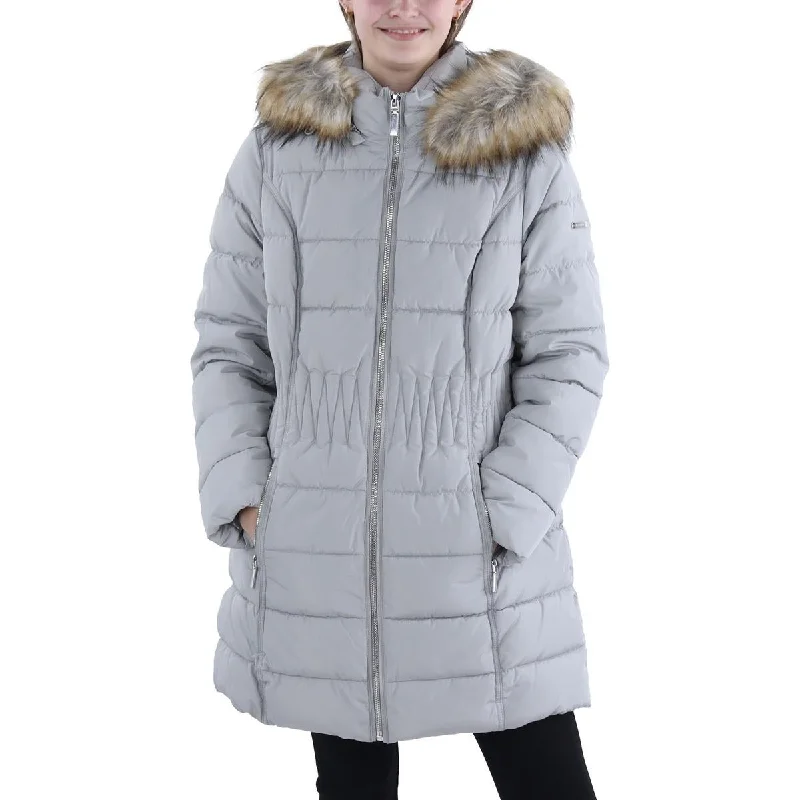 Online Only Laundry by Shelli Segal Womens Faux Fur Hooded Puffer Jacket