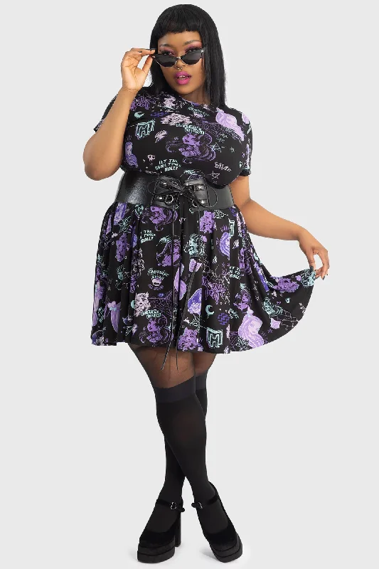 Hot Deal Ghoul Reunion Aop Mini Dress [PLUS]