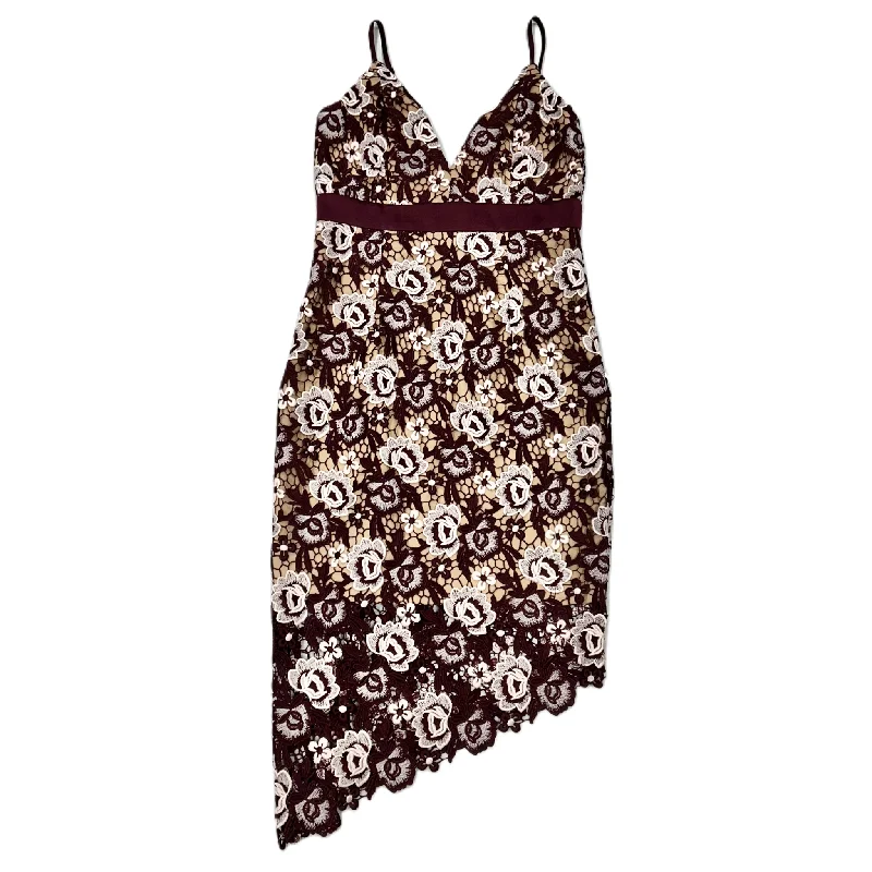 Huge Savings Dress Party Midi By Bardot In Purple & Tan, Size: S