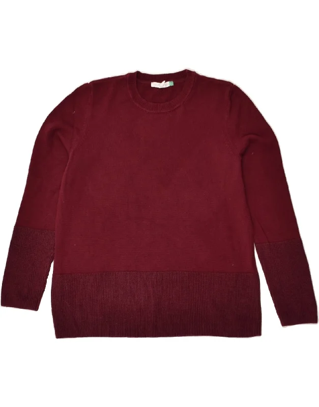 Special Discount ESPRIT Womens Crew Neck Jumper Sweater UK 14 Medium Burgundy Cotton