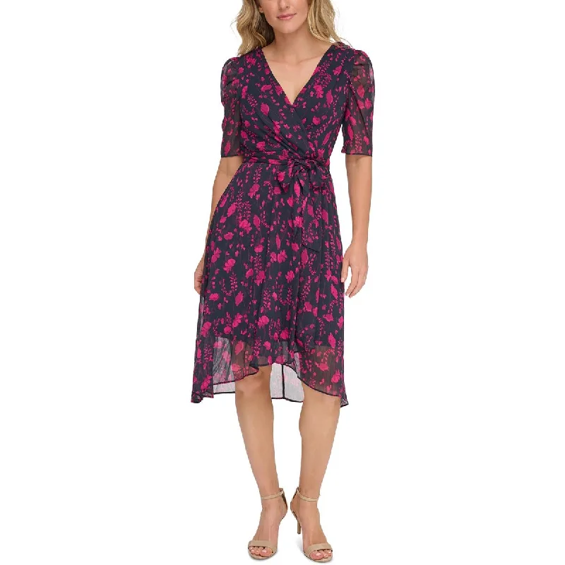 Special Promotion Womens Floral Print Chiffon Wear To Work Dress