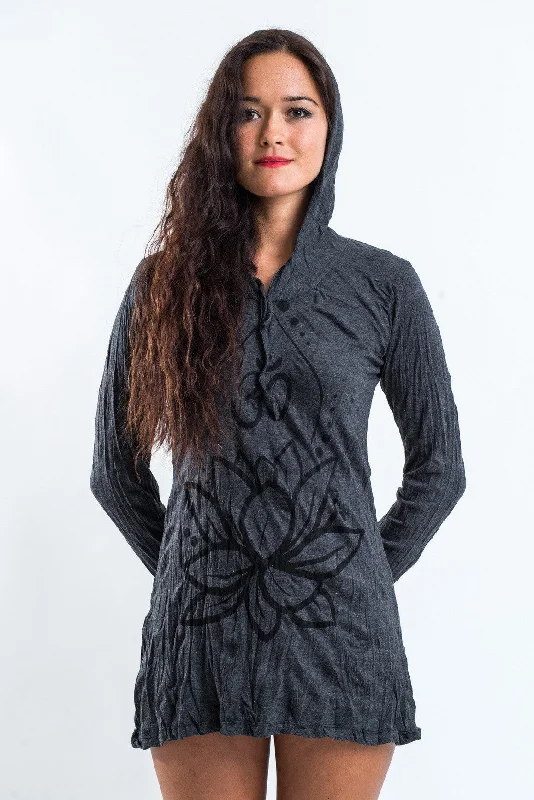 New Markdowns Sure Design Women's Lotus Ohm Hoodie Dress Black