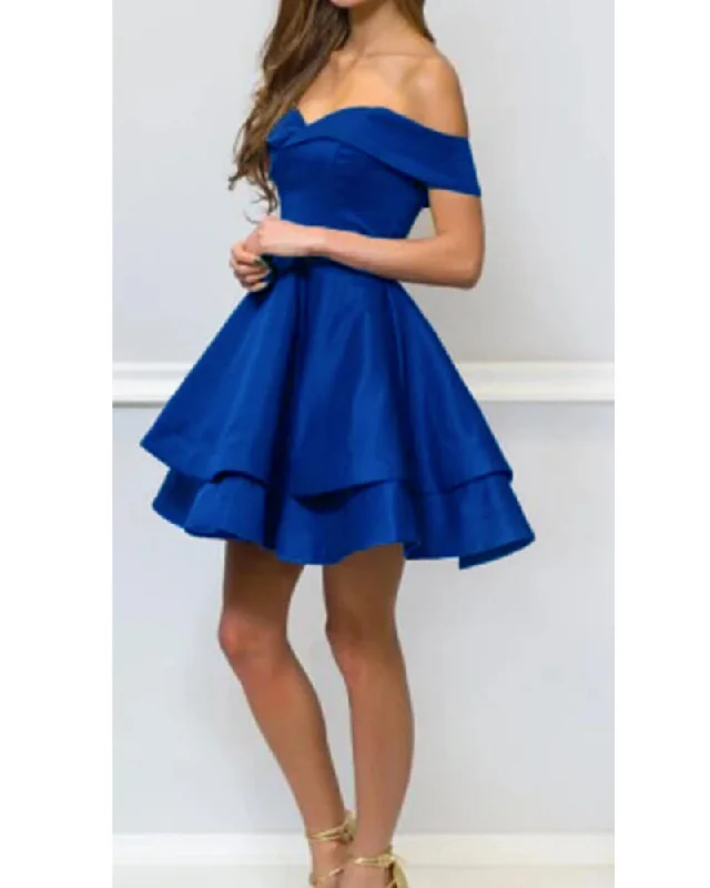 Sale Event Off the Shoulder Short Semi Formal Graduate Dress for Teens Royal Blue Homecoming Dress SP0814 Sale Event Off the Shoulder Short Semi Formal Graduate Dress for Teens Royal Blue Homecoming Dress SP0814