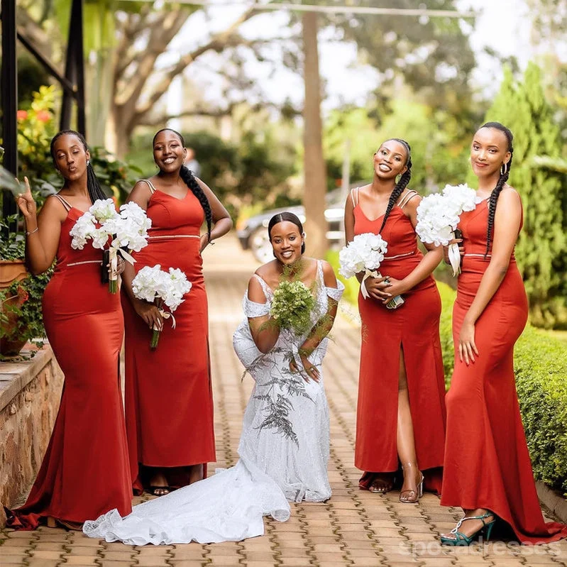 Limited Time Red Spaghetti Straps Mermaid Cheap Long Bridesmaid Dresses Online,WG1647 Limited Time Red Spaghetti Straps Mermaid Cheap Long Bridesmaid Dresses Online,WG1647