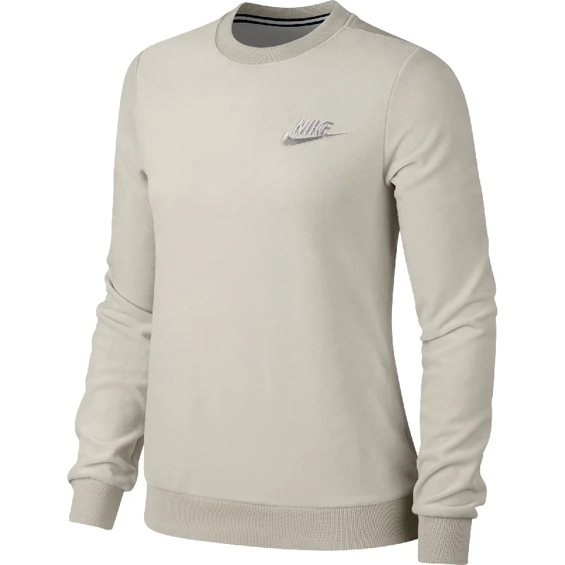 Deal of the Day Nike Sportwear Women's Crew Shirt Oatmeal-Grey