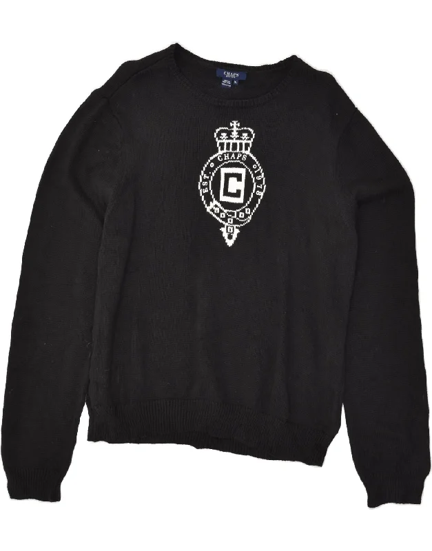 Best Seller CHAPS Womens Boat Neck Jumper Sweater UK 18 XL Black Cotton