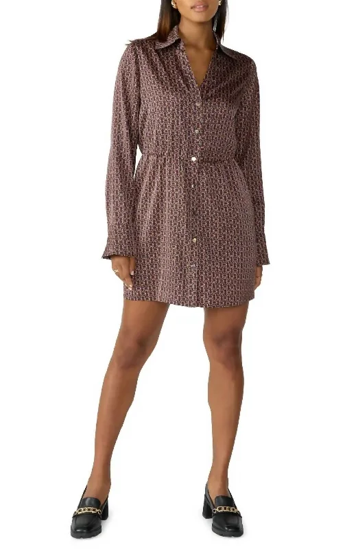 Clearance Items Day To Shine Dress In Medium Brown