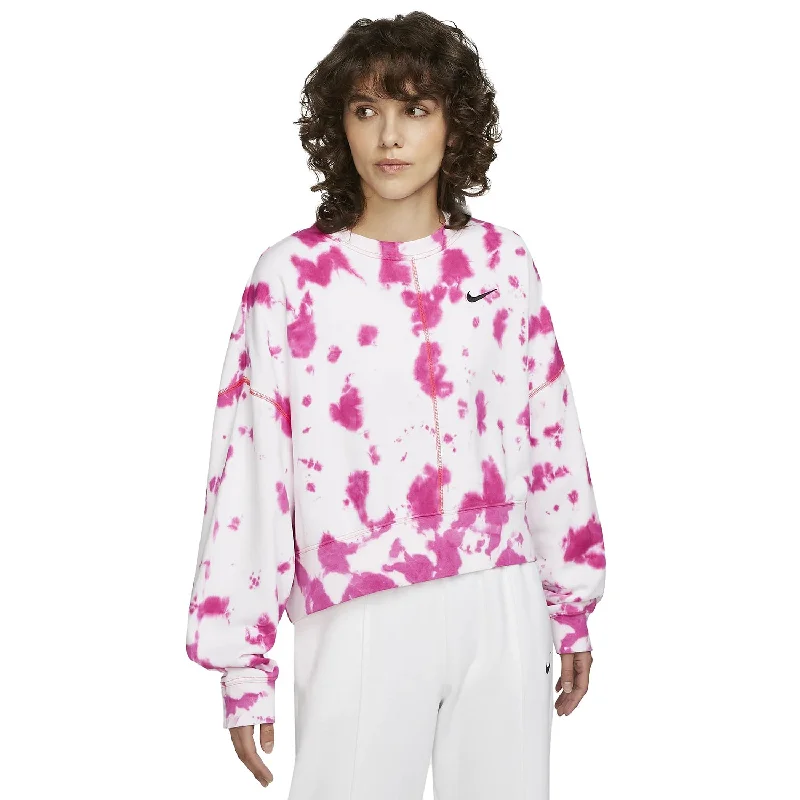 Exclusive Offers Nike Oversized Fleece Tie-Dye Crew Women's Sweatshirt Pink-Red-Black Exclusive Offers Nike Oversized Fleece Tie-Dye Crew Women's Sweatshirt Pink-Red-Black