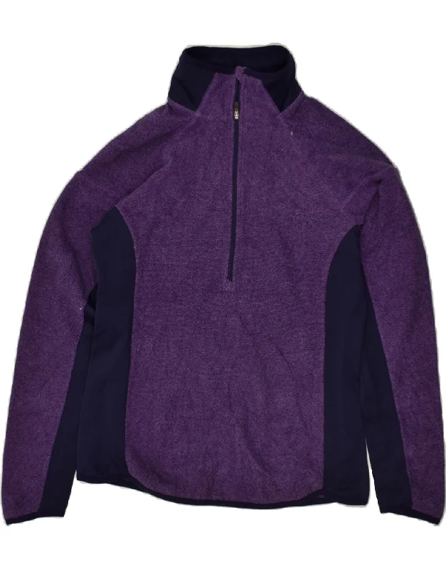 Extra Savings COLUMBIA Womens Zip Neck Sweatshirt Jumper UK 8 Small Purple Colourblock