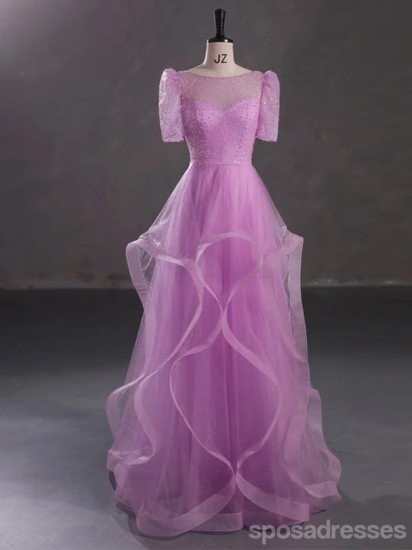 Price Meltdown Purple A-line Short Sleeves Jewel Cheap Long Prom Dresses Online,12984 Price Meltdown Purple A-line Short Sleeves Jewel Cheap Long Prom Dresses Online,12984