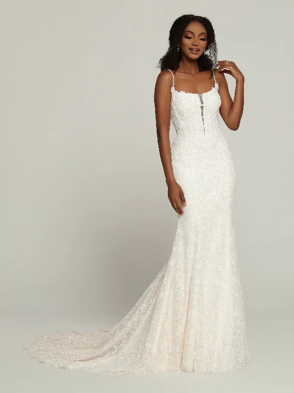 Crazy Deals Davinci Bridal 50702 Long Fit & Flare Lace Wedding Dress Plunging Neckline Bridal Gown Crazy Deals Davinci Bridal 50702 Long Fit & Flare Lace Wedding Dress Plunging Neckline Bridal Gown