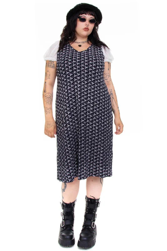 Price Cut Vintage Y2K Flower Embroidered Tank Dress - XL