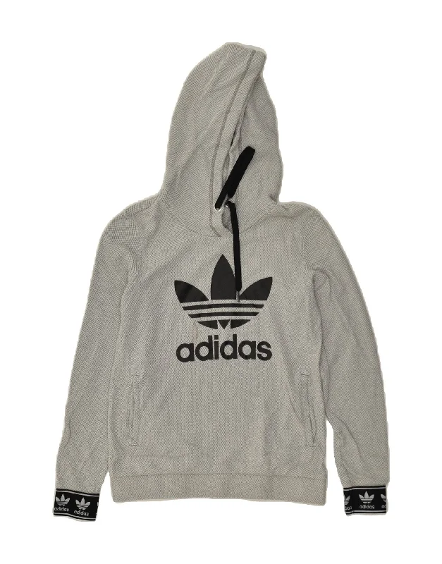 Limited Time Discount ADIDAS Womens Graphic Hoodie Jumper UK 10 Small Grey Cotton