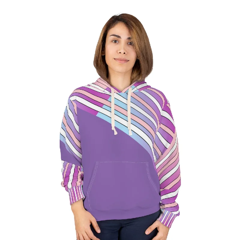Exclusive Savings AOP Unisex Pullover Hoodie LILAC IN STRIPES