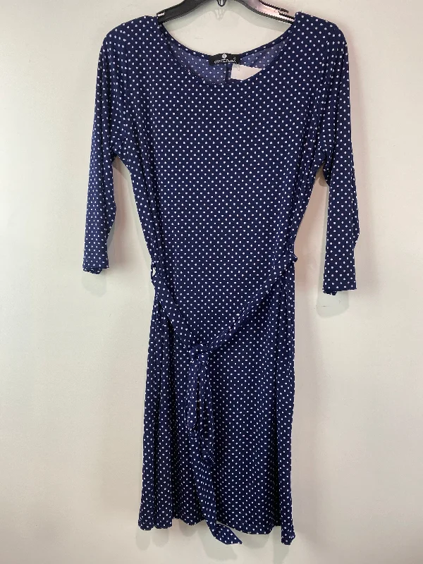 Savings Spectacular Dress Casual Midi By Clothes Mentor In Navy, Size: L