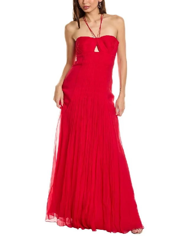 Quick Sale Alberta Ferretti Silk Chiffon Empire-Waist Gown