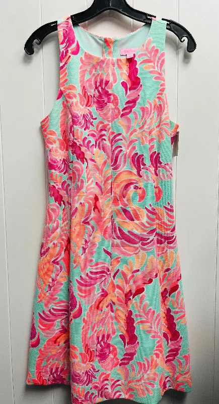 Can't Miss Dress Casual Short By Lilly Pulitzer In Green & Pink, Size: S