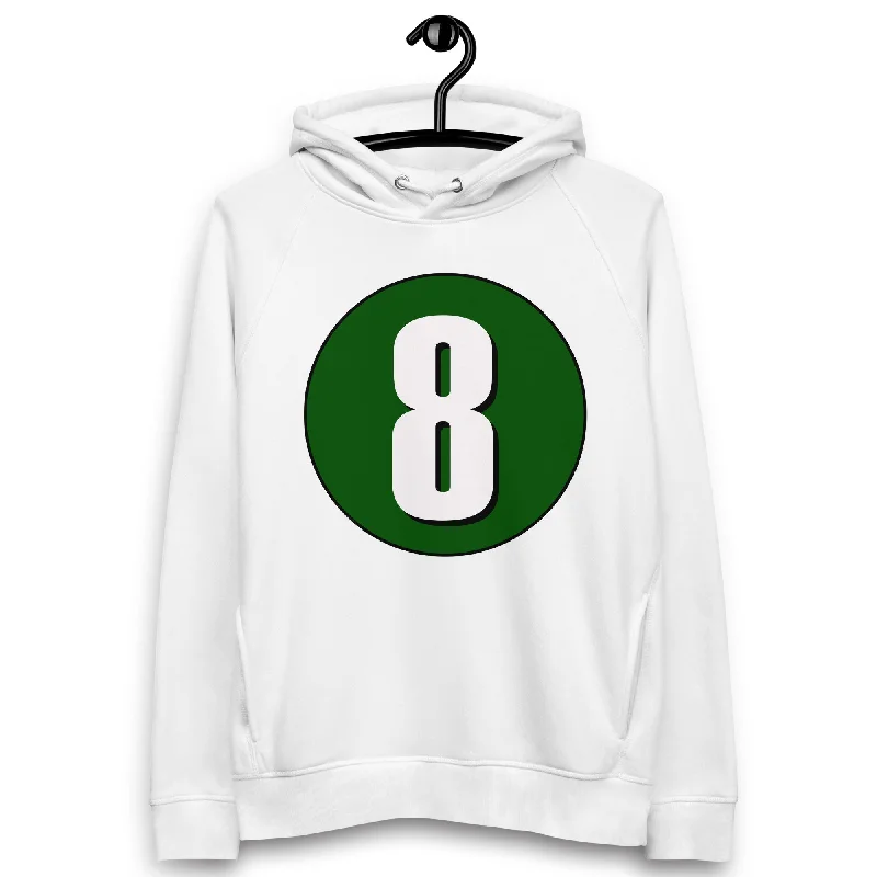 Loyalty Reward Unisex pullover hoodie: White on Hunter Green 8