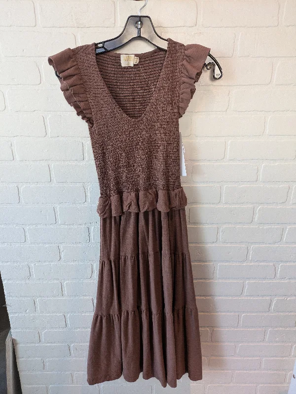 Savings Galore Dress Casual Midi By Nation In Brown, Size: Xs