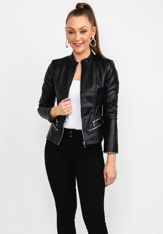 Final Markdown Seventy1 Faux Leather Biker Jacket, Black