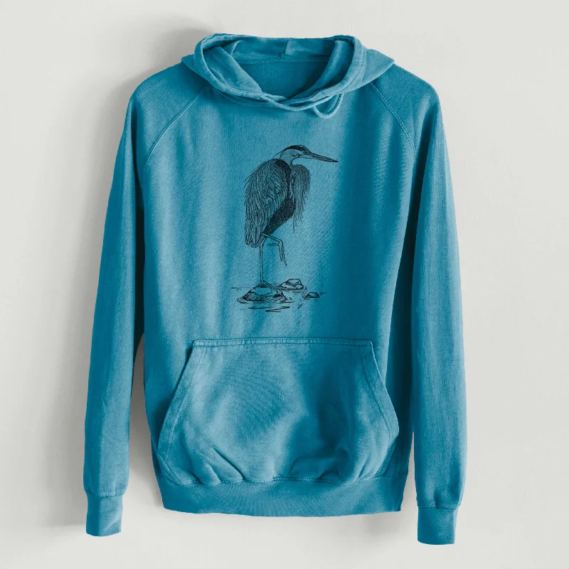 Deal Mania Ardea herodias - Great Blue Heron  - Mid-Weight Unisex Vintage 100% Cotton Hoodie