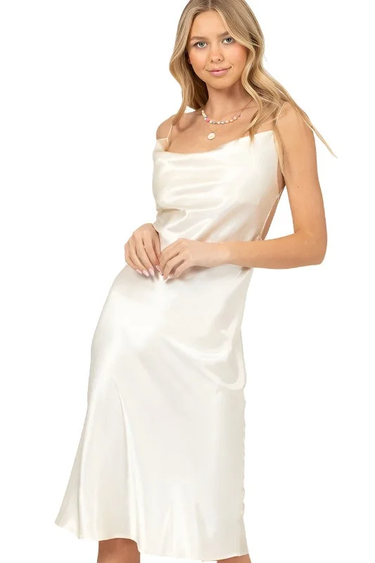 Clearance Sale Meet You There Cowl Neck Midi Dress