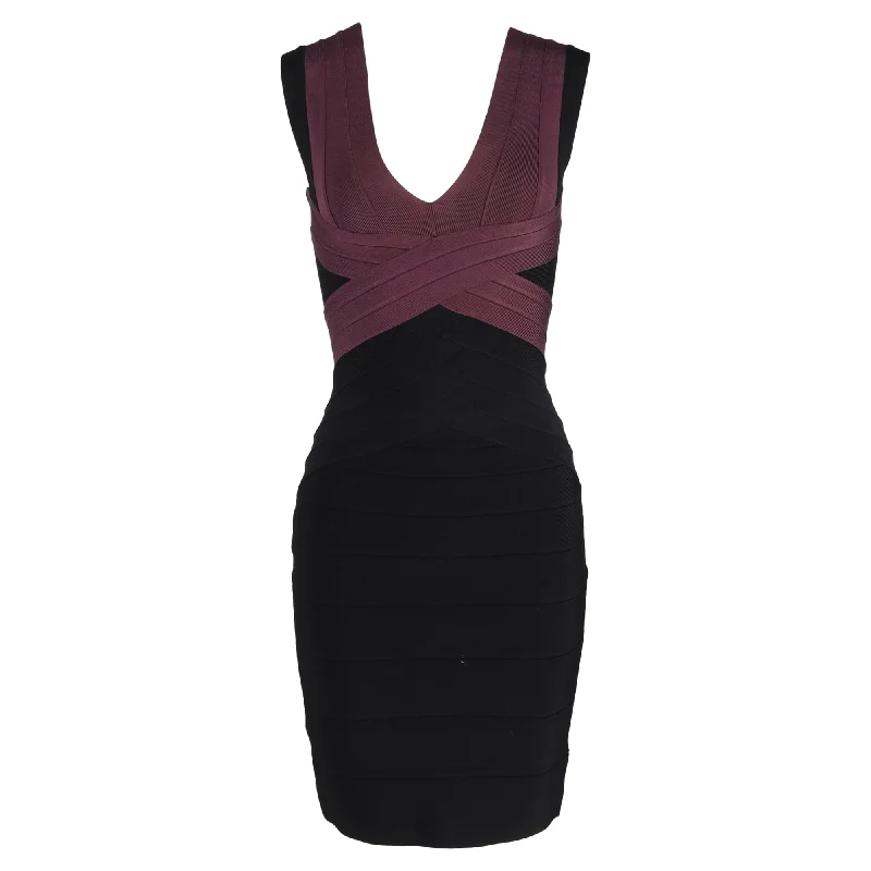 Blowout Sale Herve Leger Bandage Dress in Black Polyester