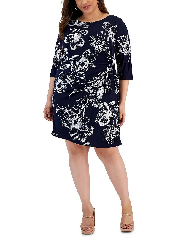 Year-End Clearance Plus Womens Metallic Knee Length Shift Dress