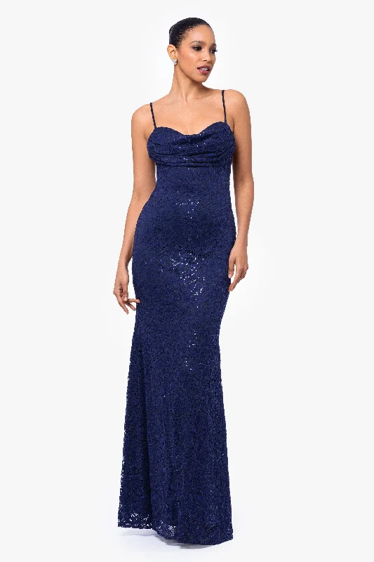 Best Bargains "Angel" Long Sequin Lace Gown