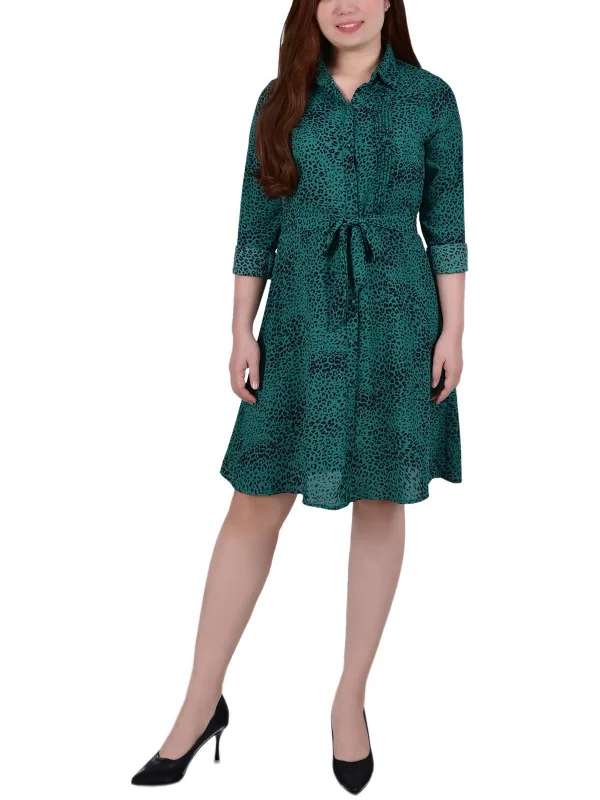 Price Blitz Petites Womens Short Shirtdress