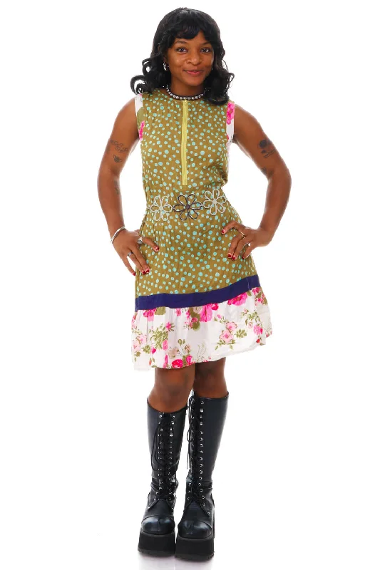 Exclusive Offers Not-Quite-Vintage Green Polka Dot Dress - S