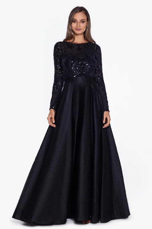 Fantastic Offers "Angela" Long Sequin Aline Ballgown Dress