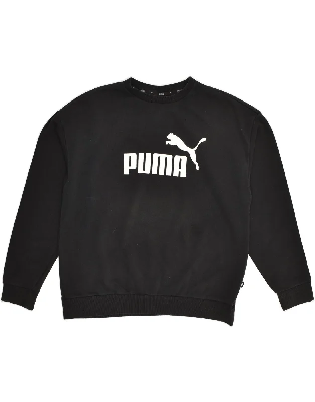The Best Prices PUMA Womens Graphic Sweatshirt Jumper UK 16 Large Black Cotton