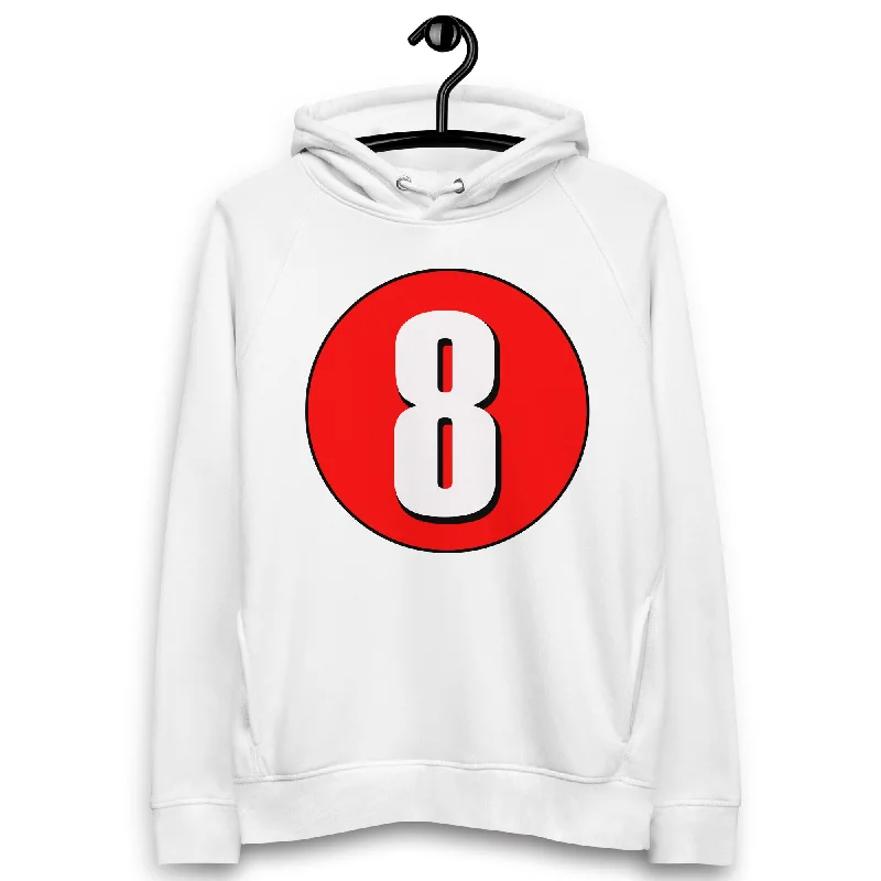 Hurry In Unisex pullover hoodie: White on Red 8