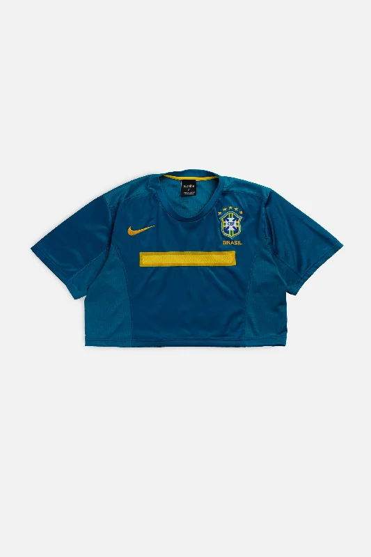 TIME-Limited Offer Rework Crop Brazil Soccer Jersey - L