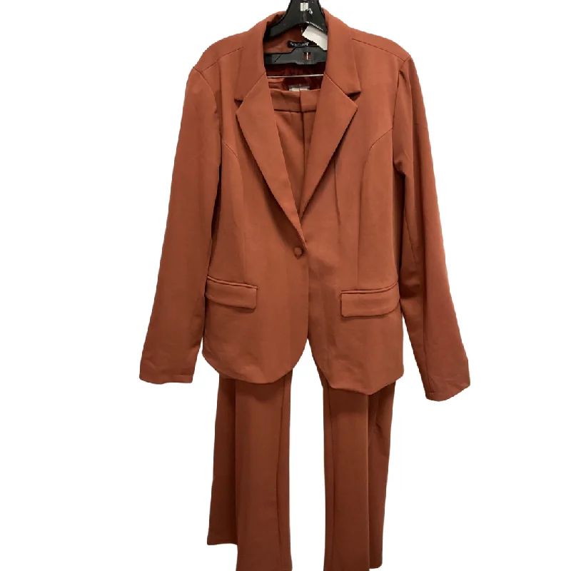Big Discounts Pants Suit 2pc By Fashion Nova In Brown, Size: 2x
