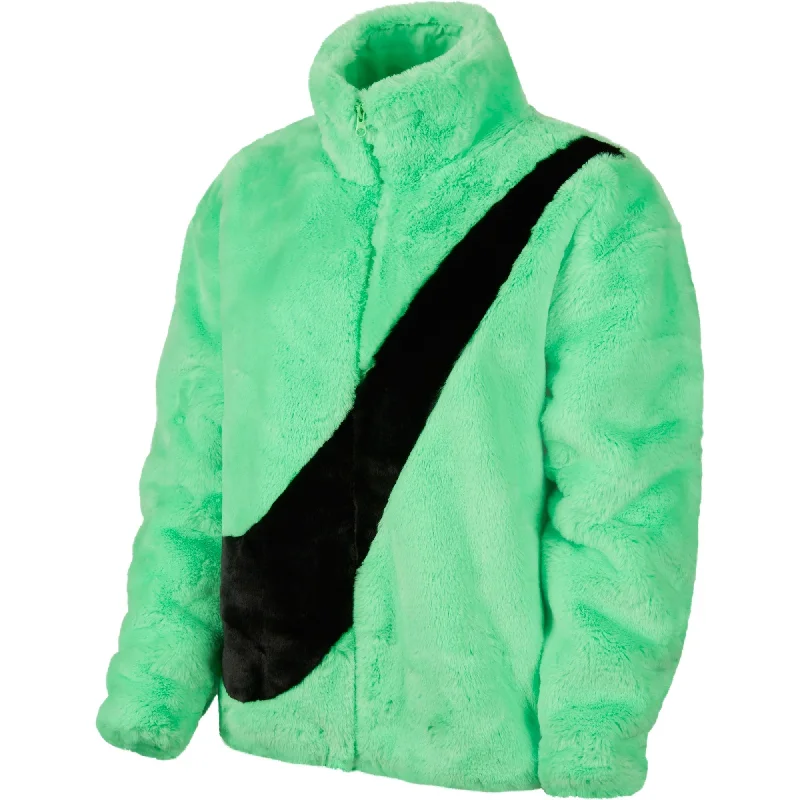 Super Bargain Nike Sportswear Faux Fur Women's Jacket Green-Black