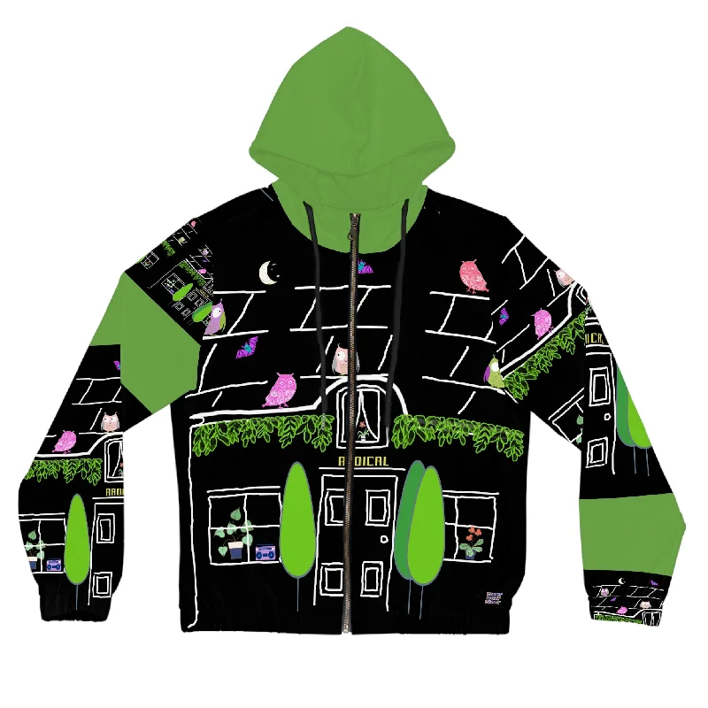Super Sale Women’s Full-Zip Hoodie (AOP) OWL HOUSE