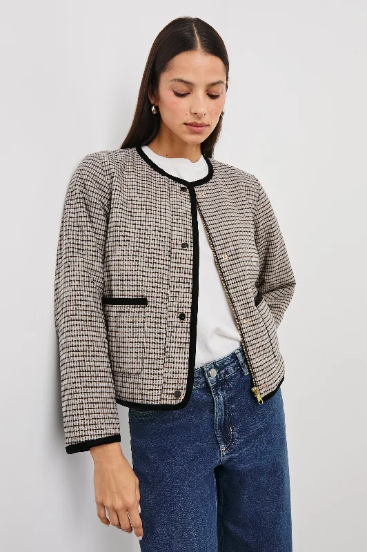 Steals and Deals NOTA JACKET - ICE TAUPE MINI CHECK