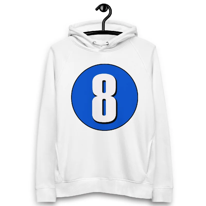 Deal Mania Unisex pullover hoodie: White on Periwinkle 8