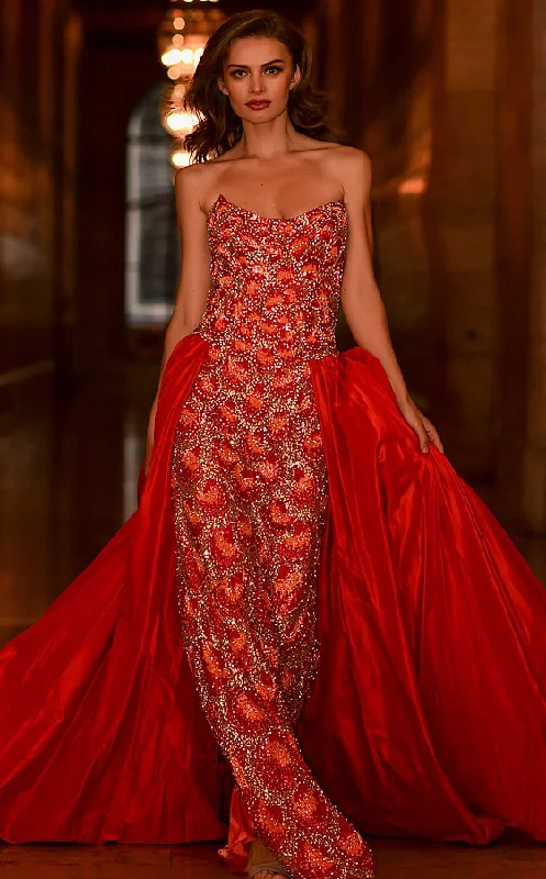 Year-End Sale Jovani S04603 Orange Couture Pageant Dress overskirt beaded Gown Red Carpet Year-End Sale Jovani S04603 Orange Couture Pageant Dress overskirt beaded Gown Red Carpet