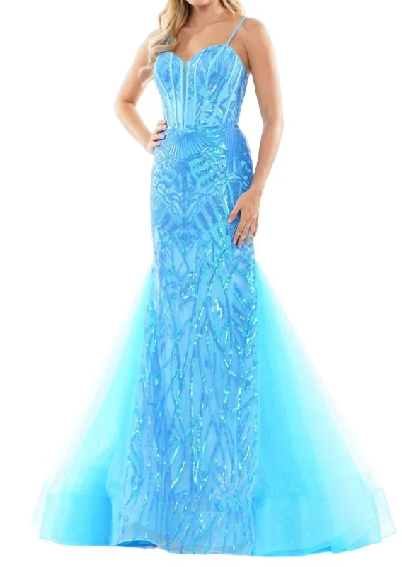 Online Only Sweetheart Neckline Prom Dress In Turq