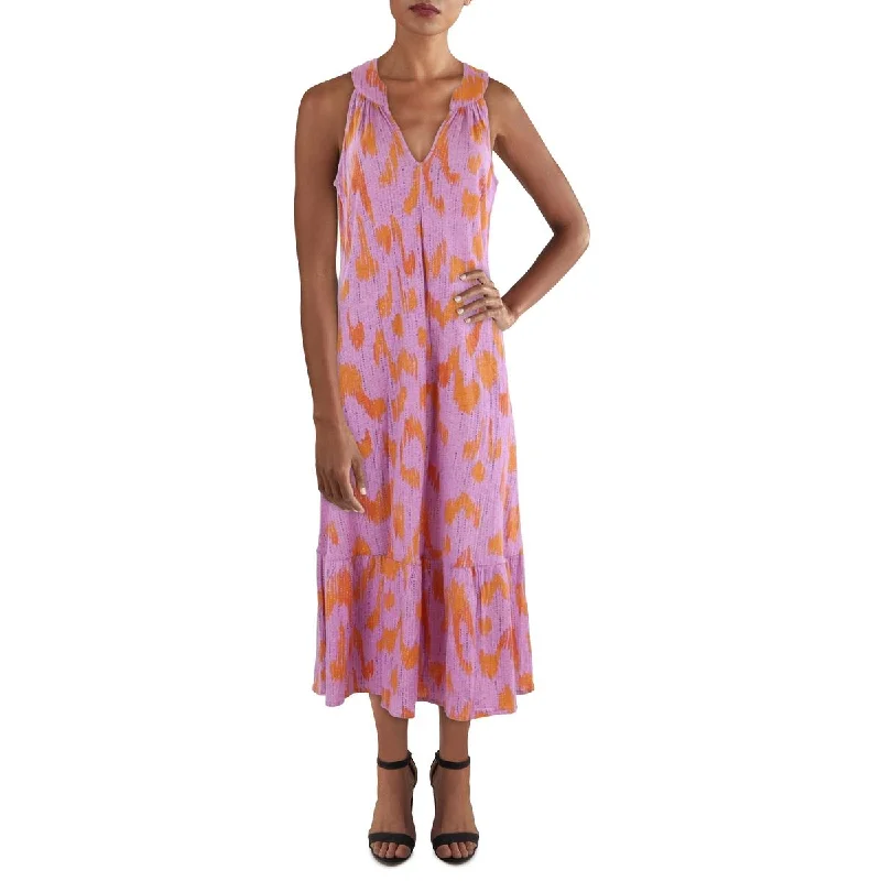Value Deals Womens Linen Blend Printed Shift Dress