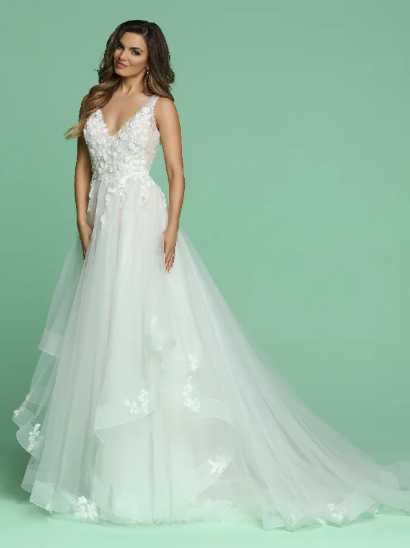 Huge Discounts Davinci Bridal 50601 Size 10 Layered Ballgown Wedding Dress Train Floral Applique Huge Discounts Davinci Bridal 50601 Size 10 Layered Ballgown Wedding Dress Train Floral Applique