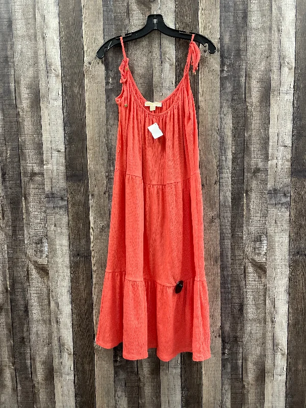 Limited Time Dress Casual Midi By Michael By Michael Kors In Peach, Size: S