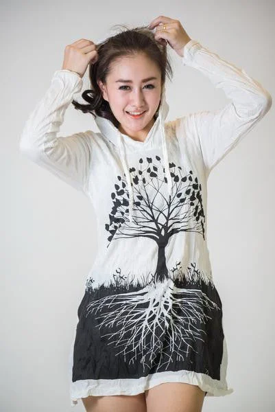 Super Deal Sure Design Women's Tree Of Life Hoodie Dress White