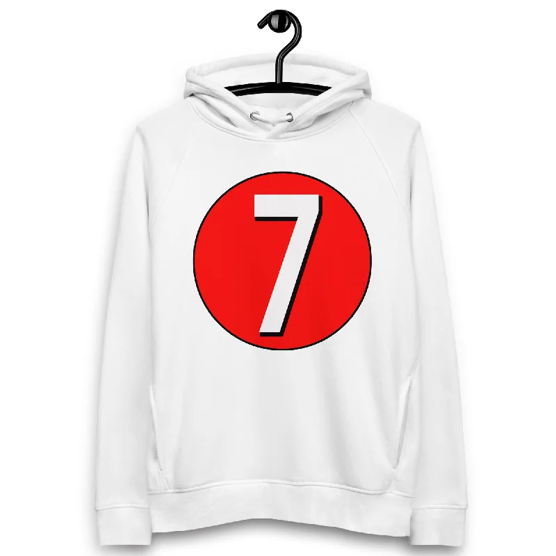 Extra Savings Unisex pullover hoodie: White on Red 7
